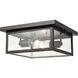Evanton 2 Light 12 inch Powder Coated Bronze Outdoor Flushmount